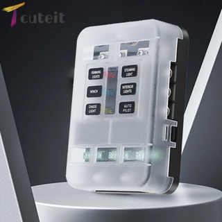 Tcuteit กล่องฟิวส์ 6 ทาง 10V-24V สําหรับรถยนต์ รถบรรทุก