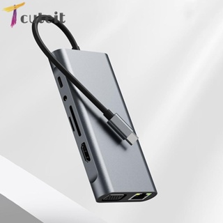 Tcuteit 11 in 1 ฮับ USB C 100W PD 5Gbps Type C 4K 30hz สําหรับ HDMI