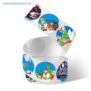 Tweettwehhno สติกเกอร์ฉลาก ลายคริสต์มาส สําหรับติดตกแต่งบรรจุภัณฑ์ 500 ชิ้น