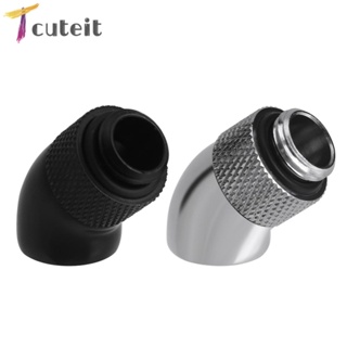 Tcuteit G1/4 อะแดปเตอร์เชื่อมต่อสกรูทองเหลือง 45 องศา