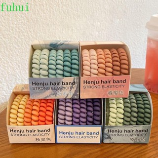 Fuhui ผู้หญิง Scrunchies 6 ชิ้น / กล่อง อารมณ์ การออกแบบแฟชั่น เรซิน ผ้าโพกศีรษะ เด็กผู้หญิง สายโทรศัพท์ เชือกผม