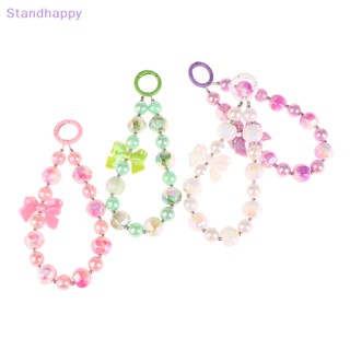 Standhappy ใหม่ สายคล้องโทรศัพท์มือถือ ประดับโบว์น่ารัก 1 ชิ้น