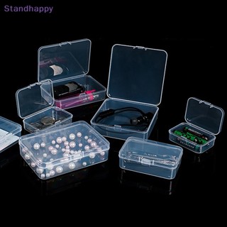 Standhappy กล่องเก็บเครื่องประดับ แบบใส ทรงสี่เหลี่ยมผืนผ้า ขนาดเล็ก สําหรับนามบัตร Collecg