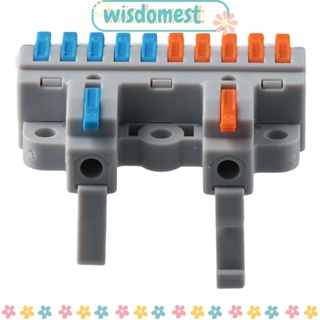 Wisdomest บล็อกเทอร์มินัล 600 โวลต์ DIY เชื่อมต่อเร็ว เข้า 2 ออก 10 28-12AWG 6 ชิ้น