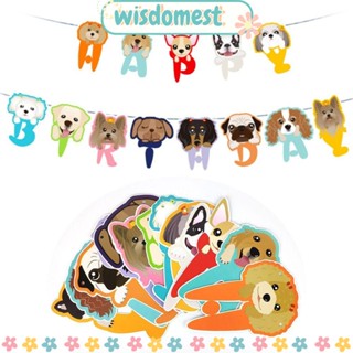 Wisdomest ธงแบนเนอร์ ลายการ์ตูน พร้อมหมวก สําหรับสัตว์เลี้ยง สุนัข แมว 2 ชุด