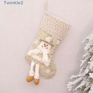 Twinkle ถุงเท้า ลายสโนว์แมน คริสต์มาส สําหรับใส่ของขวัญ