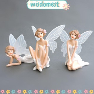 Wisdomest ตุ๊กตาเรซิ่น รูปการ์ตูนนางฟ้า ดอกไม้บิน สีขาว