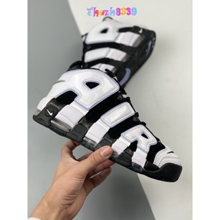 [Pure Original NK] Air More Uptempo รองเท้าบาสเก็ตบอล แบบหนัง สีดํา สีขาว DZ8955-001