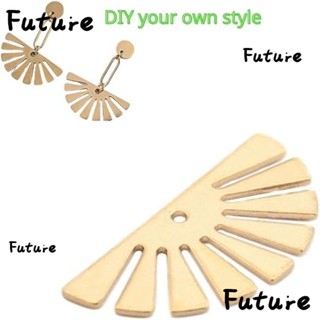 Future จี้สร้อยคอ ต่างหู ทองเหลือง รูปครึ่งวงกลม สีทอง DIY