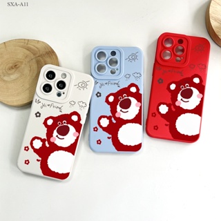 Samsung Galaxy A11 A12 A13 A23 A32 A51 A71 A52 A52S A50 A50S A30S A53 4G 5G Strawberry Bear  เคส เคสโทรศัพท์