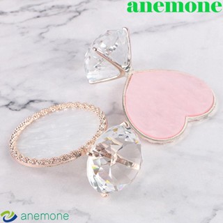 Anemone ชั้นวางเล็บปลอม ทรงกลม แบบพกพา สีทอง สําหรับตกแต่งเล็บเจล