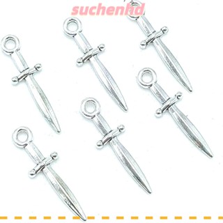 Suchenhd จี้โลหะ รูปดาบจําลอง 120 ชิ้น 120 ชิ้น DIY