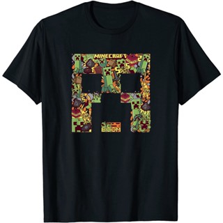 เสื้อยืดคอกลม แขนสั้น ผ้าฝ้าย 100% พิมพ์ลายเกม minecraft พลัสไซซ์ สําหรับผู้ชาย