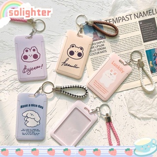 Solighter กระเป๋าใส่บัตรเครดิต บัตรเครดิต พลาสติก ลายการ์ตูน สําหรับนักเรียน