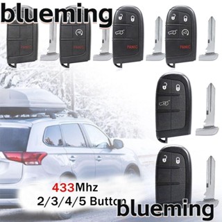 Blueming2 กุญแจรีโมตรถยนต์ ชิป ID46 ทนทาน 2 3 4 5 ปุ่ม 433MHz สีดํา สําหรับ Jeep Grand Cherokee 2013-2018 Dodge Journey Challenge M3N40821302