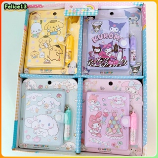 น่ารัก Sanrio Mymelody อบเชยสุนัข Kuromi นักเรียนโรงเรียนประถมศึกษาชุดโน้ตบุ๊คเครื่องเขียนของขวัญเด็ก -FE