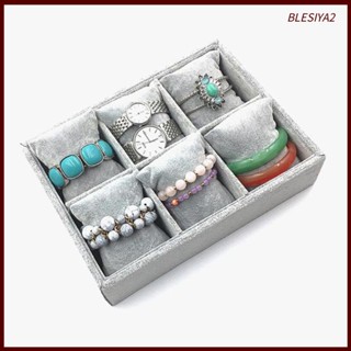 [Blesiya2] ถาดกํามะหยี่ใส่เครื่องประดับ พร้อมหมอนนิ่ม 6 ช่อง วางซ้อนกันได้