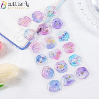 Buttterfly สติกเกอร์ตราประทับขี้ผึ้งใส ลายดอกไม้ สไตล์วินเทจ สําหรับตกแต่งสมุดภาพ แพลนเนอร์ DIY 36 ชิ้น