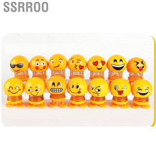 Ssrroo Spring Bobble Head Toy Cute Face Car Emotion Doll Interior Decoration for Dashboard