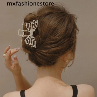 Mxfashione กิ๊บติดผมหางม้า รูปโบว์ ฉลาม ประดับไข่มุก สไตล์เกาหลี สําหรับเด็กผู้หญิง