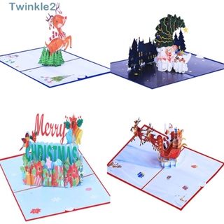 Twinkle การ์ดอวยพรป๊อปอัพ การ์ดเชิญเด็กผู้ชาย และเด็กผู้หญิง สําหรับตกแต่งปาร์ตี้คริสต์มาส