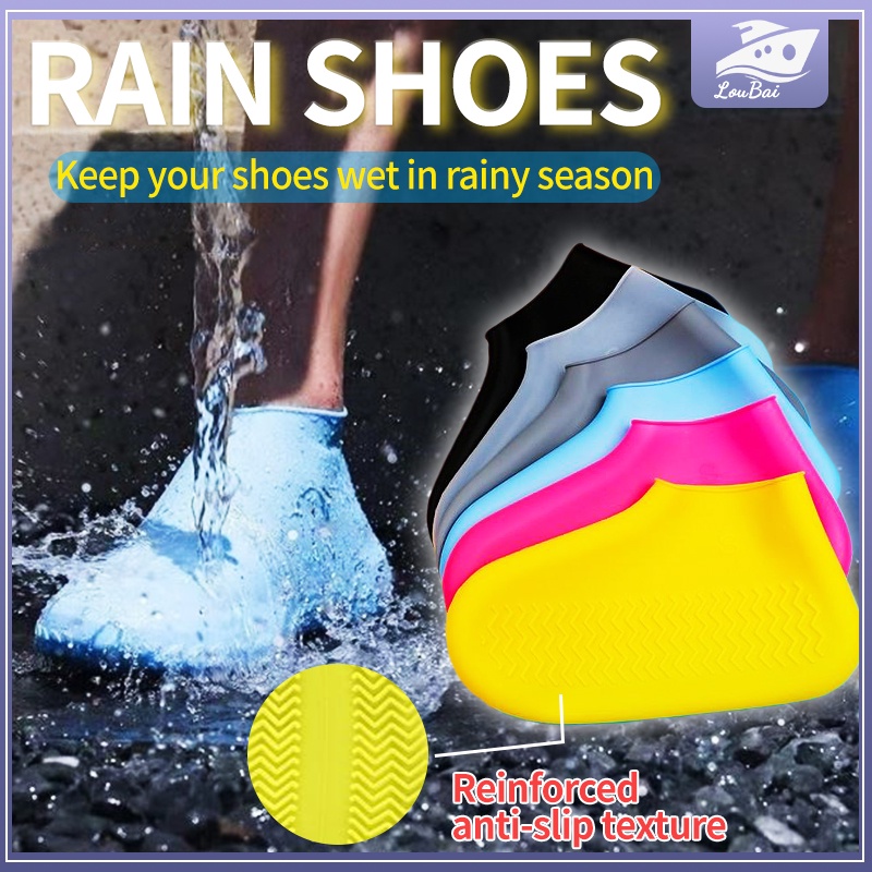 Rubber Silicon Waterproof Shoe Cover Rainshoe cover Adults Reusable Latex Waterproof  rainboot Washable Rainshoe
