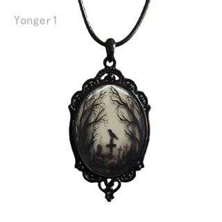 Yonger สร้อยคอ จี้รูปแมวดํา แม่มด เครื่องประดับแฟชั่น ของขวัญ สไตล์โกธิค