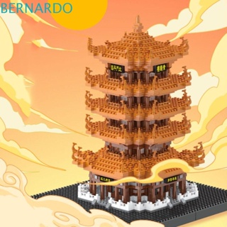 Bernardo โมเดลตัวต่อ รูปตึกเครน 3D สีเหลือง เรียบง่าย DIY สําหรับเด็กผู้ชาย ของขวัญ