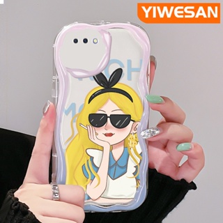 เคสโทรศัพท์มือถือ ซิลิโคนใส กันกระแทก ลายการ์ตูนเด็กผู้หญิงรวย ขอบคลื่น สีครีม สําหรับ OPPO A3s A12E A5 2018 Realme C1