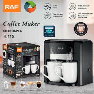 0913KF RAF European Standard Coffee Machine Small Semi-automatic Household Drip American Coffee Maker Double Cup Automatic Moka Pot BXTJ