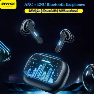 Awei T53 ANC+ENC หูฟังบลูทูธไร้สาย 5.3 360° ชุดหูฟังสเตอริโอ Hifi TWS สําหรับเล่นกีฬา