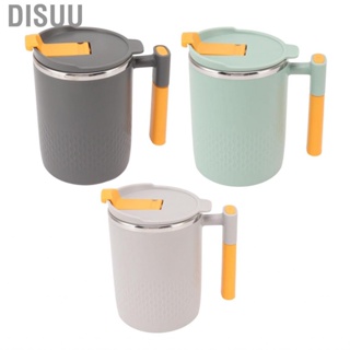 Disuu Stainless Steel Insulated Mug 450ml Coffee With Handle Lid For Office XM