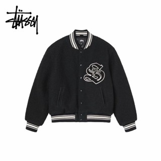 เสื้อแจ็กเก็ตเบสบอล ปักลายโลโก้ Stüssy ของแท้ 100% FW22 สําหรับผู้ชาย และผู้หญิง