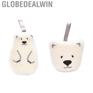 Globedealwin 2Pcs Kitchen Dish Scrubber Sponge Double Side  Hanging Type Cartoon Bear Cup Brush Cleaning Cloth