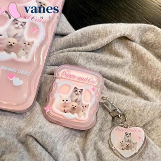 Vanes1 เคสป้องกันหูฟัง ลายการ์ตูนแมวน่ารัก สีชมพู กันตก สําหรับ Iphone 13 14pro