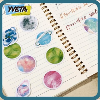 Yveta สติกเกอร์กระดาษ ลายการ์ตูนดาวเคราะห์อวกาศ สไตล์ญี่ปุ่น DIY