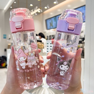 Sanrio น่ารักการ์ตูนถ้วยน้ำ BPA ฟรี 550ml ความจุขนาดใหญ่ถ้วย Tritan น่ารัก Kuromi Cinnamoroll อะนิเมะขวดน้ำนักเรียนถ้วยน้ำพกพา M