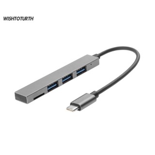 ☼Wt 4 in 1 อะแดปเตอร์ฮับ USB 31 Type-C เป็น USB 30 TF สําหรับ MacBook Pro Air