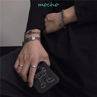 Mocho สแควร์ แบรนด์ สร้อยข้อมือ เกาหลี ปรับได้ เครื่องประดับผู้ชาย ของขวัญ แหวนมือ ฮิปฮอป หน้ายิ้ม โซ่มือ