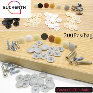 Suchenth 200 ชิ้น / ถุง สกรูไขว้ ตกแต่งด้วยตนเอง แตะเฟอร์นิเจอร์ ภายนอก ฝาครอบป้องกัน