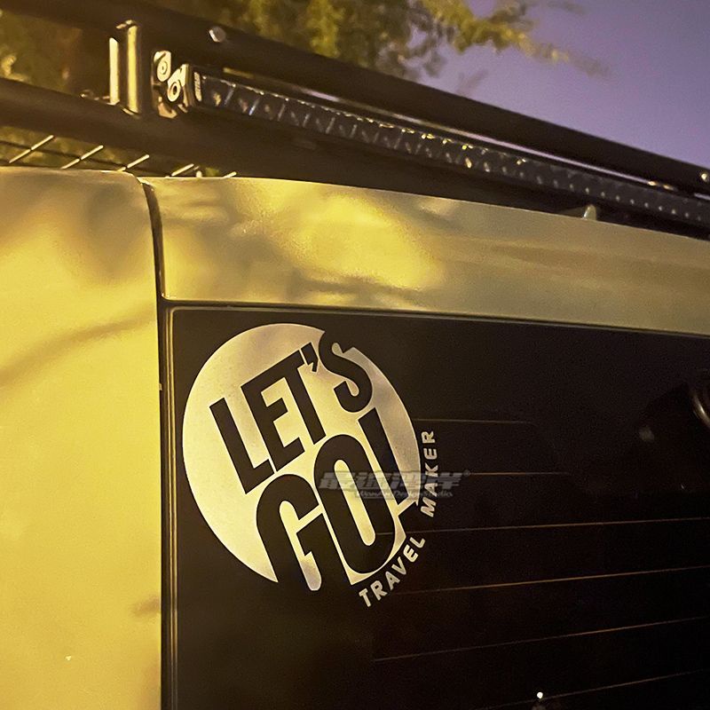 LETS GO LETS GO LETS GO Off-Road Self-Driving Through กลางแจ้งด้านหลังกระจกหน้าต่างรถสติกเกอร์ถัง 30