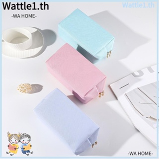 Wttle กระเป๋าเครื่องสําอาง หนัง PU ขนาดเล็ก กันน้ํา สีสันสดใส สําหรับผู้หญิง