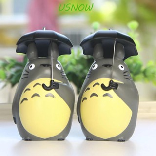 Usnow ตุ๊กตาฟิกเกอร์ อนิเมะ Totoro ขนาดเล็ก พร้อมร่ม สําหรับตกแต่งภูมิทัศน์ ปาร์ตี้