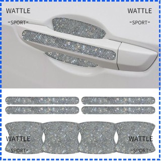 Wattle สติกเกอร์ มีกาวในตัว กันรอยขีดข่วน สําหรับติดตกแต่งประตูรถยนต์ 8 ชิ้น