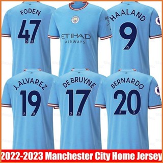 Yt3 เสื้อกีฬาแขนสั้น ลายทีมชาติฟุตบอล MAC Home Haaland Bernardo Foden Alvarez Grealish De Bruyne Jersey พลัสไซซ์ TY3 2022-2023