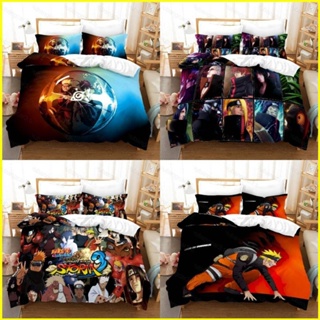 Yb3 NARUTO 3in1 ชุดเครื่องนอน ผ้าปูที่นอน ผ้าห่ม ผ้านวม ซักทําความสะอาดได้ ใส่สบาย สําหรับหอพัก BY3