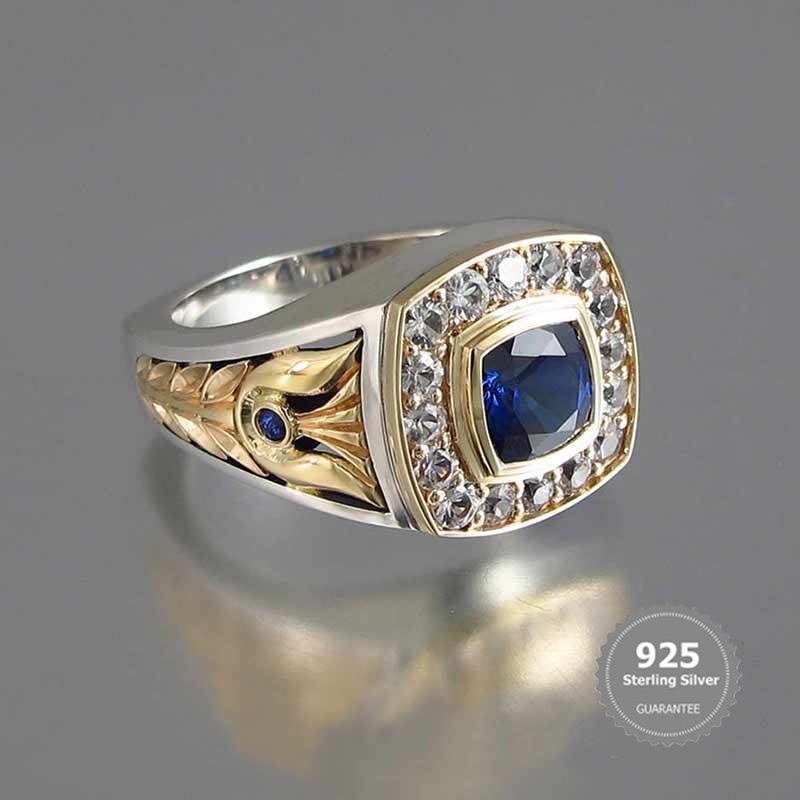 BiBi Jewelry S925 Silver New Jewelry Retro Fashion Two-Tone Ring