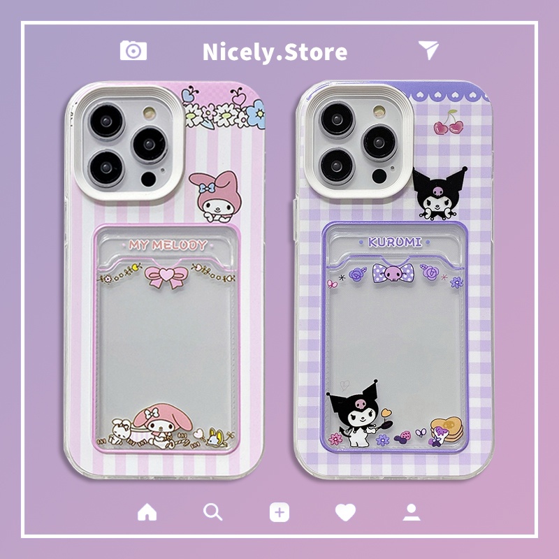 เคสโทรศัพท์มือถือ กันกระแทก ลาย Kuromi Melody น่ารัก 3 in 1 สําหรับ iPhone 15 14 Plus 13 12 11 Pro Max Xs Xr X 8 7