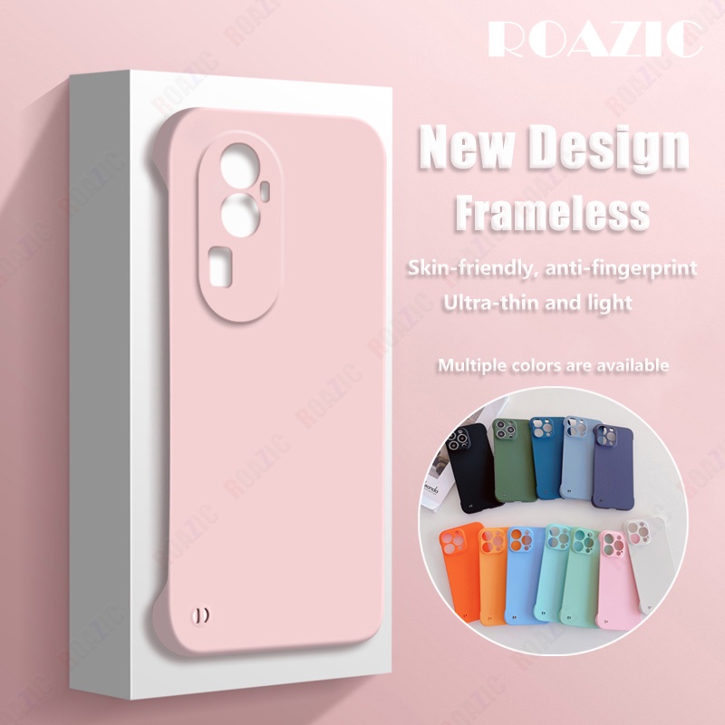 เคสโทรศัพท์มือถือ PC แข็ง แบบบาง ไร้กรอบ สีแคนดี้ เรียบง่าย สําหรับ OPPO Reno 10 Pro Plus Reno 10 Pro+ 5G