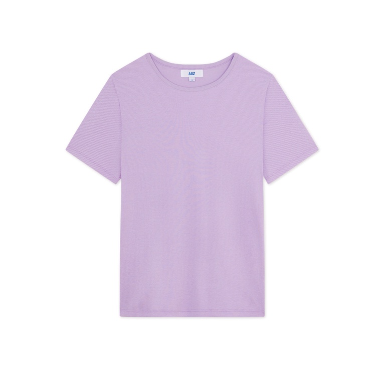 AIIZ (เอ ทู แซด) - เสื้อยืดคอกลมผู้หญิงทรงสลิม ผ้าริบสีพื้นnWomen's Ribbed Slim Fit T-Shirts